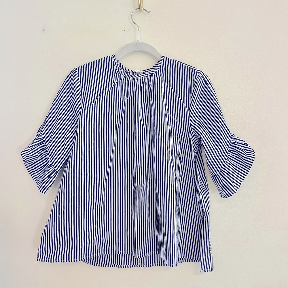 Blue and white striped shirt